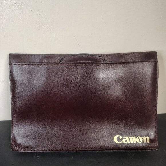 VINTAGE Canon Camera Leather Portfolio Briefcase Hand Bag Photography - Picture 1 of 14